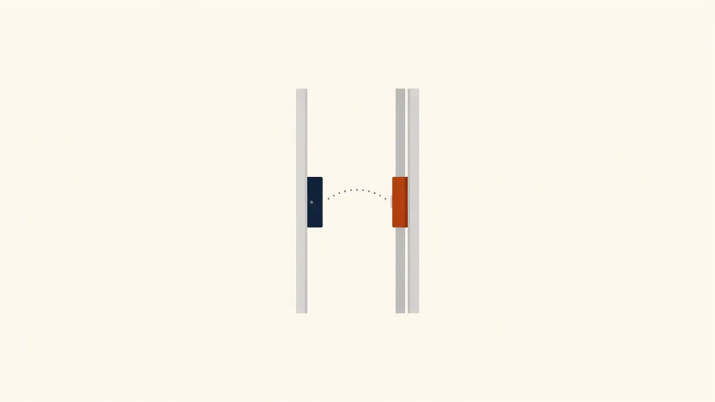 Illustration of a two-piece magnetic door/window sensor showing the sensor and magnet mounted on a door frame