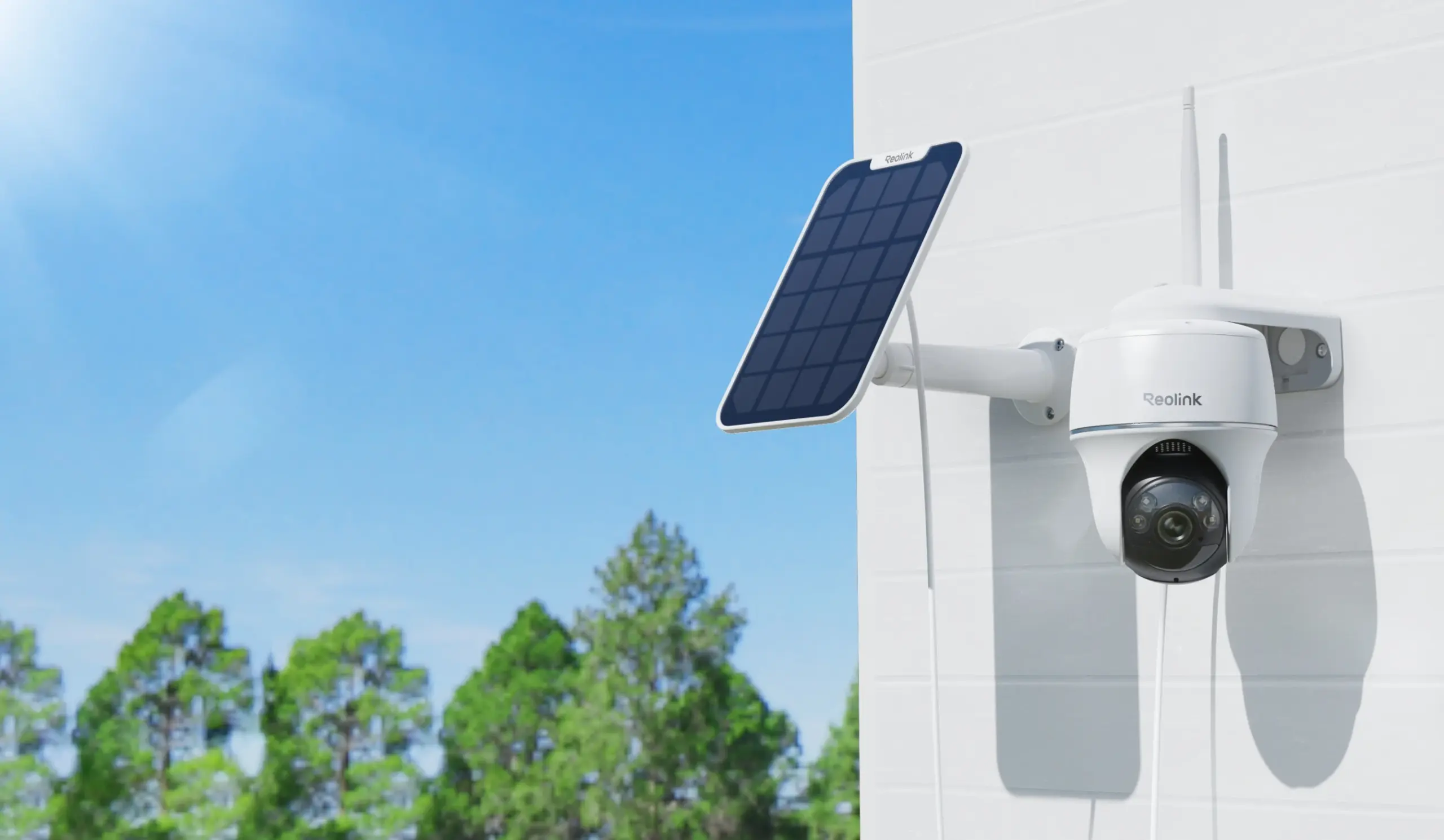 Reolink Argus PT solar-powered outdoor security camera with solar panel, real manufacturer product photo
