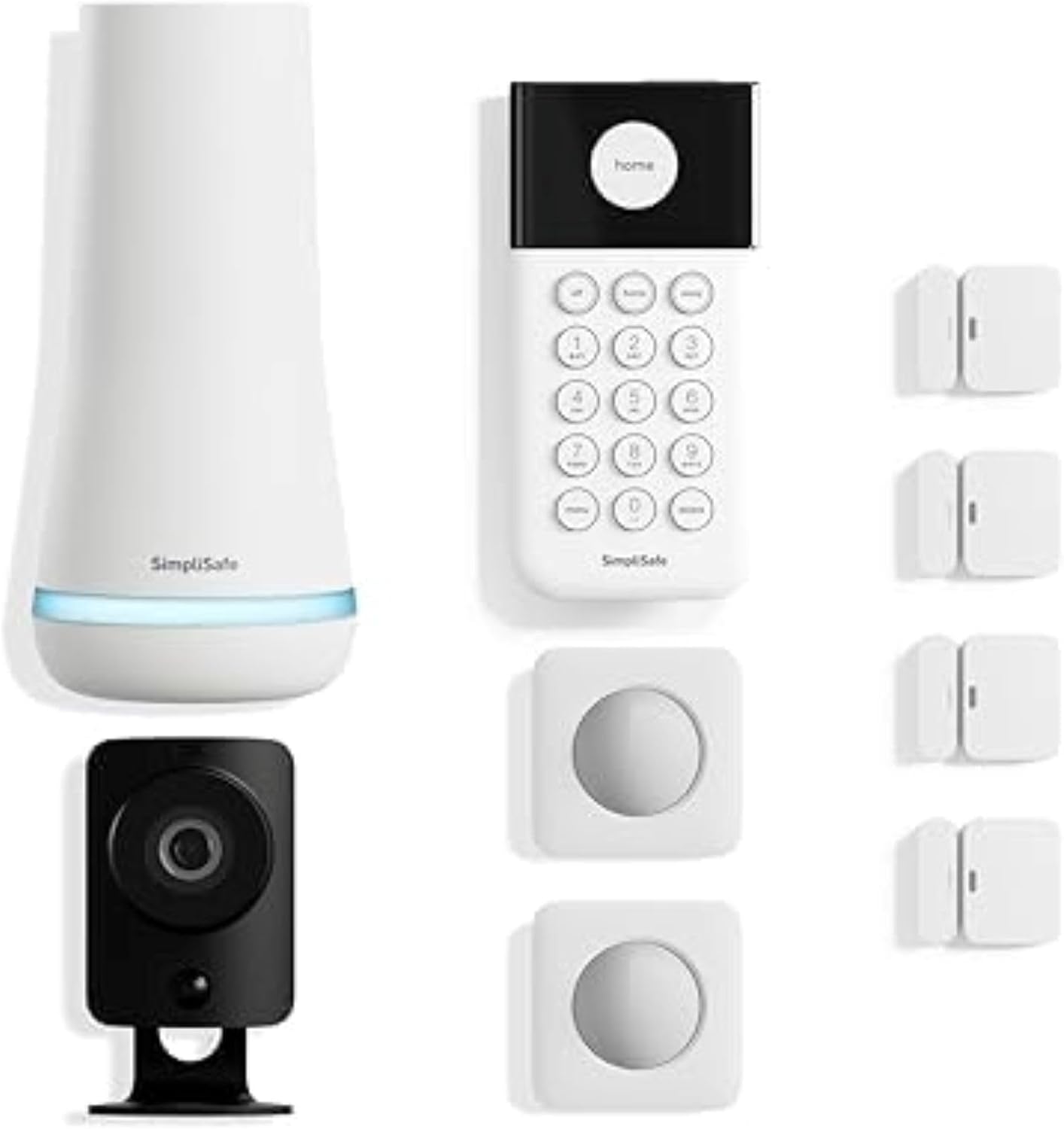 SimpliSafe 9-piece wireless home security system with HD camera, real manufacturer product photo