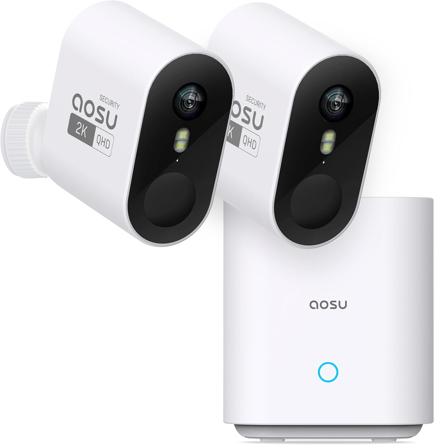 aosu 2K battery-powered wireless security camera two-camera kit