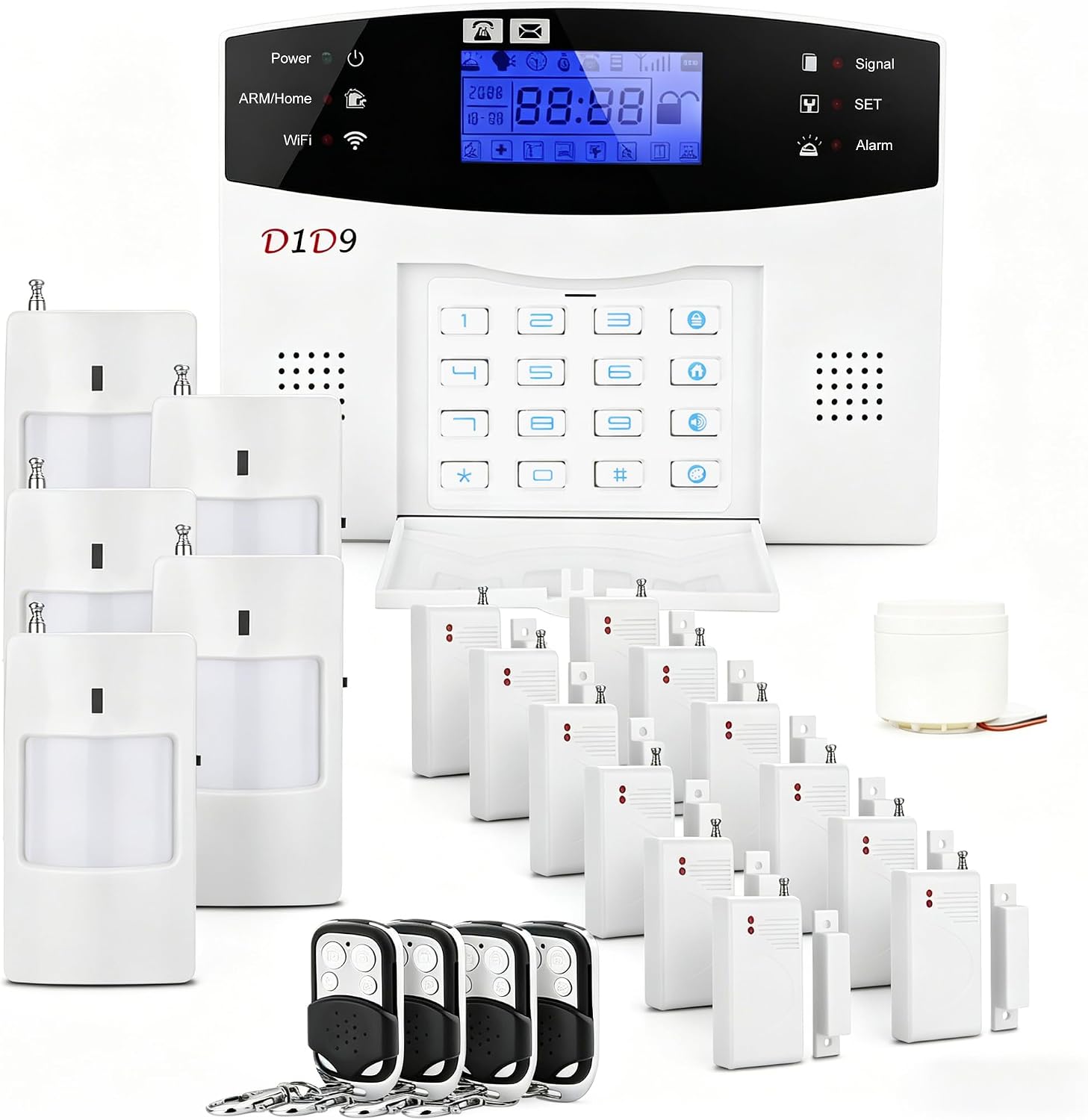 D1D9 24-Piece 4G and WiFi Alarm System