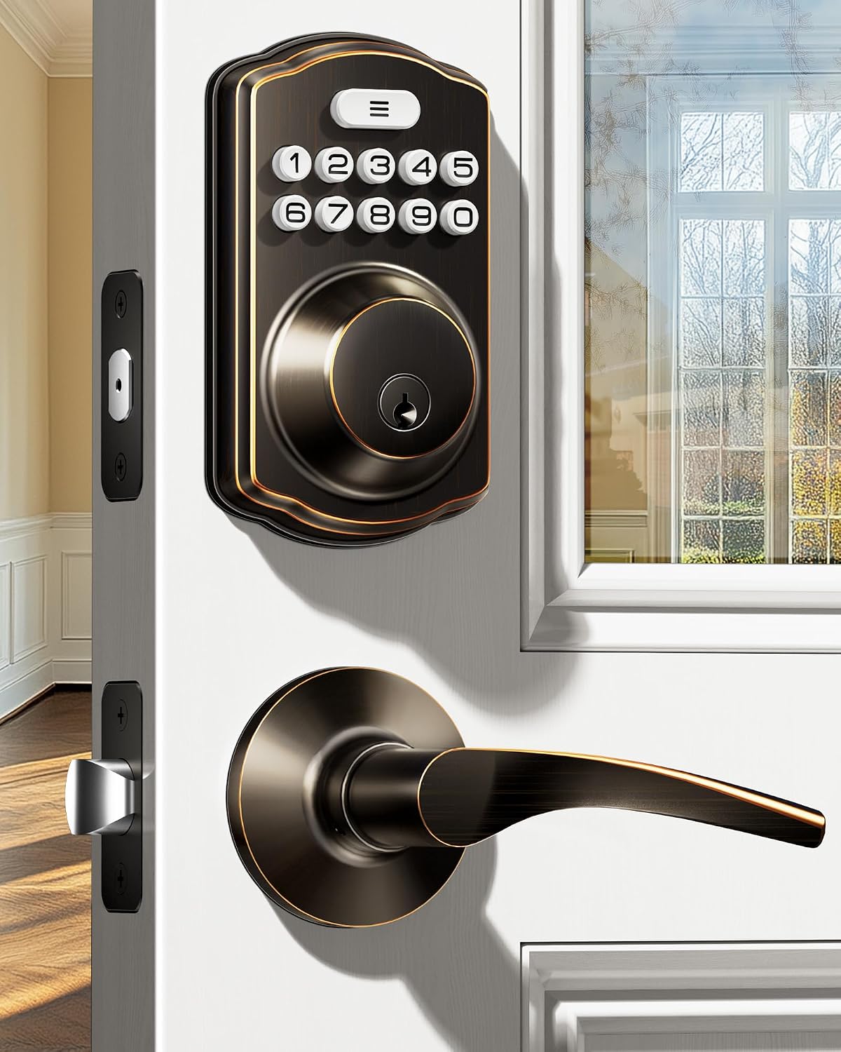 Veise KS01B Keypad Lock and Lever Handle Set