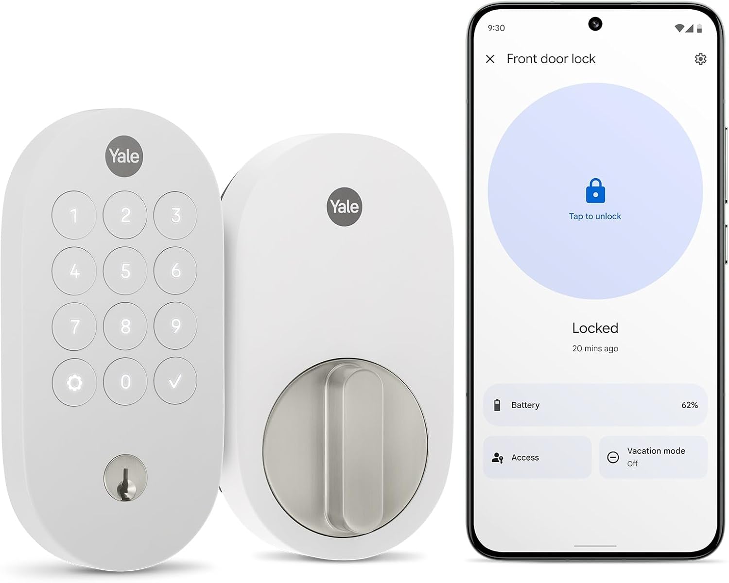 Yale Keyed Deadbolt Smart Lock with Google Matter