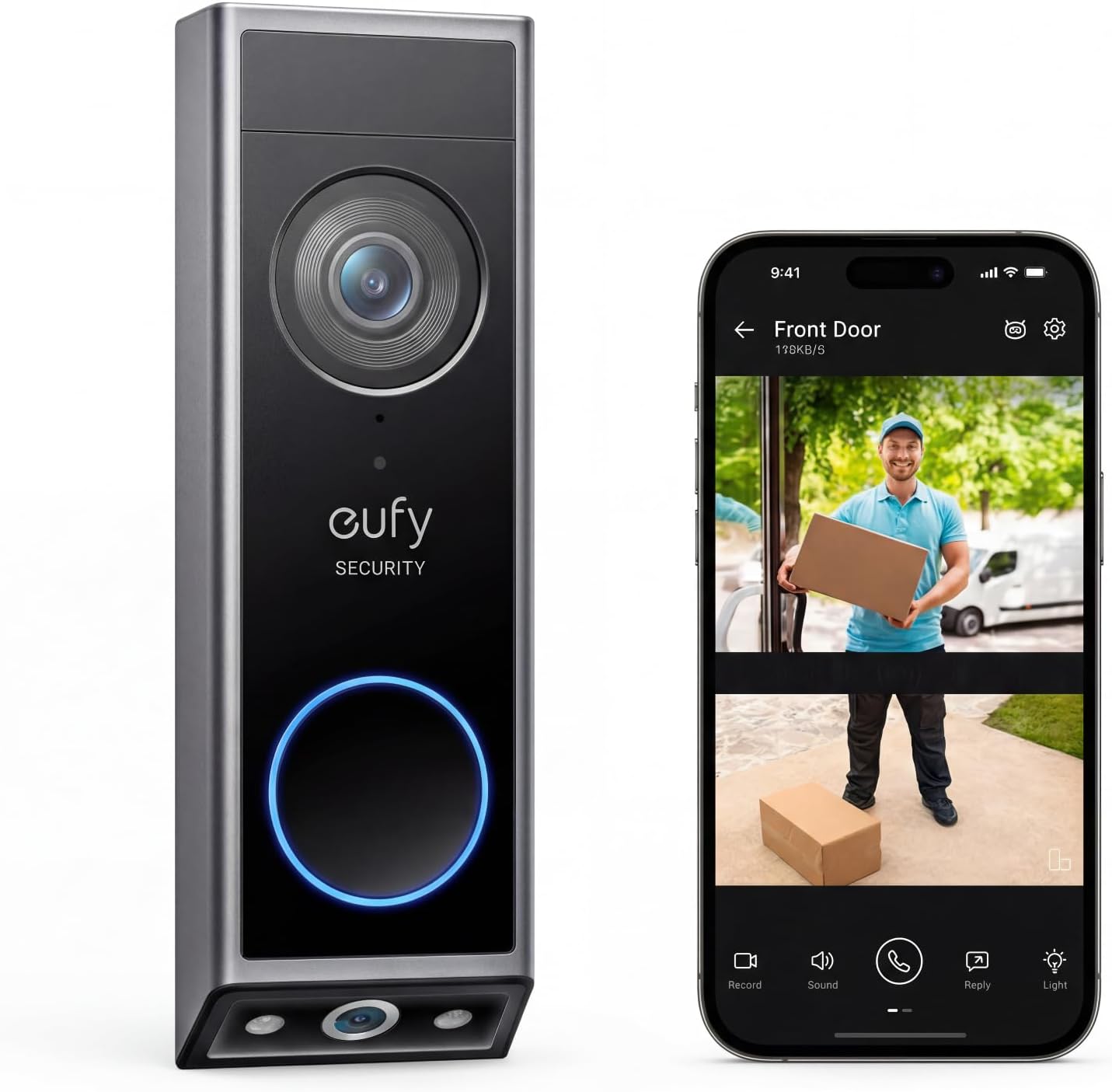 eufy Video Doorbell E340 with dual cameras and 8GB built-in local storage